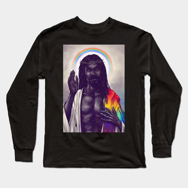 Jesus Loves Long Sleeve T-Shirt by dracoimagem